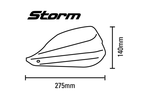 Kit protège-mains Storm point d'attache simple Ø6-8mm pas de vis intérieur embout de guidon noir