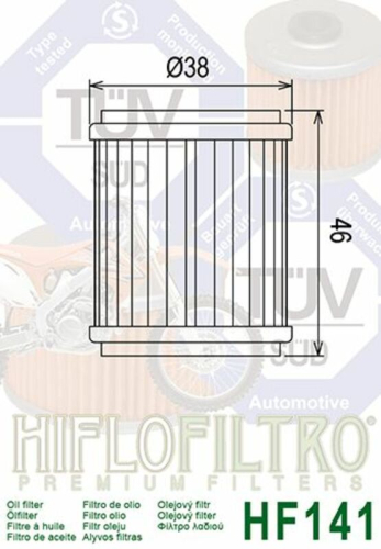 Filtre à huile HIFLOFILTRO - HF141