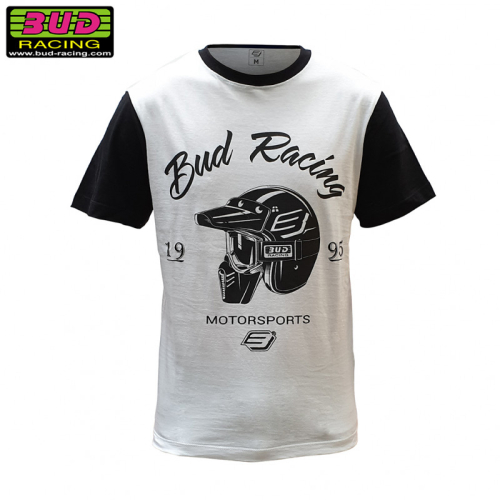 Tee Shirt Bud Racing Helmet Blanc/Noir