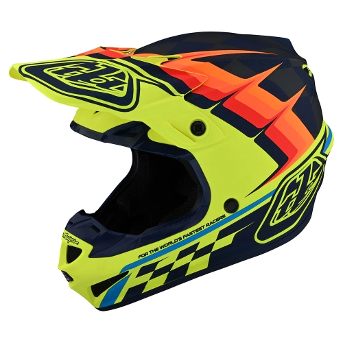 Casque Troy Lee Designs SE4 Warped Jaune (1)