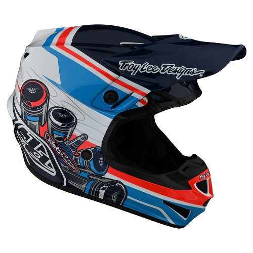 Casque Troy Lee Designs SE4 Skooly Bleu/Orange (2)