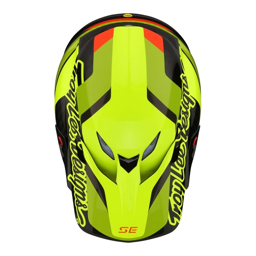 Casque Troy Lee Designs SE5 ECE CARBON OMEGA NOIR/JAUNE FLUO