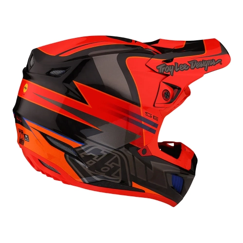 Casque Troy Lee Designs SE5 ECE CARBON SABER ROCKET ROUGE