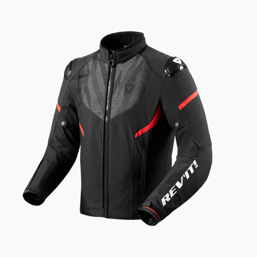 Veste REV'IT! Hyperspeed 2 H2O Noir-Rouge Fluo