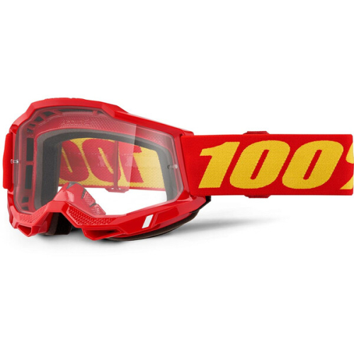 Masque 100% Accuri 2 OTG Rouge/Jaune - Ecran Clair