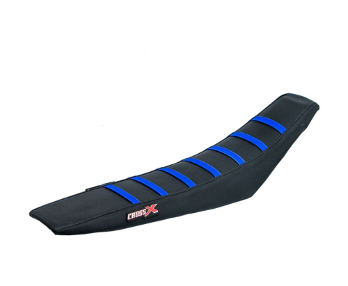 HOUSSE DE SELLE HUSQVARNA TC 85 - TOP BLACK- SIDE BLACK-STRIPES BLUE  (1)