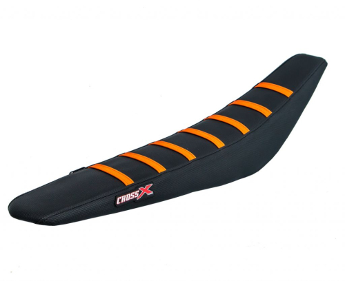 HOUSSE DE SELLE KTM SX 65 - TOP BLACK- SIDE BLACK-STRIPES ORANGE  (1)