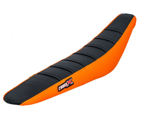 HOUSSE DE SELLE KTM SX 65 - TOP BLACK- SIDE ORANGE-STRIPES BLACK (3)