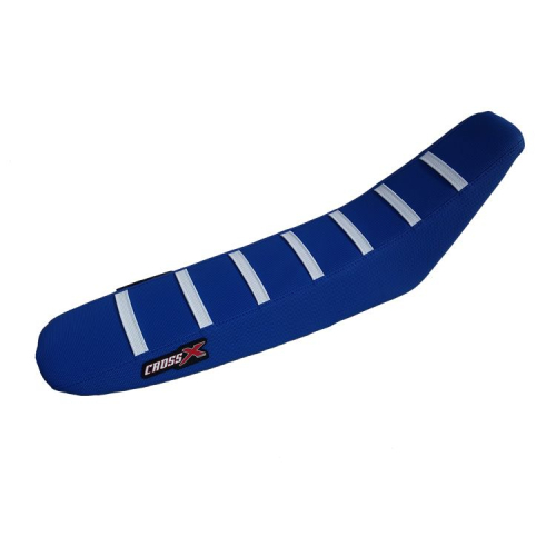 HOUSSE DE SELLE TM MX 85  TOP BLUE- SIDE BLUE-STRIPES WHITE