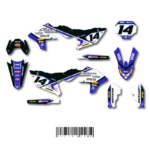 Kit déco motocross YAMAHA 450 YZF 2023-2024 DUAL personnalisable