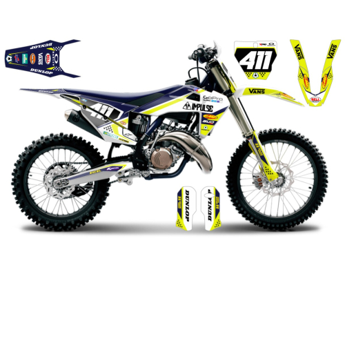 Kit déco motocross HUSQVARNA 125 TC 2022 DUAL personnalisable