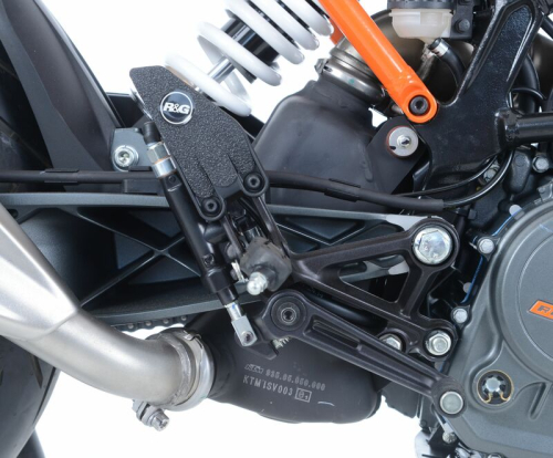 Adhésif anti-frottement R&G RACING platine talon noir (2 pièces) KTM Duke 125