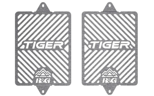 Protections de radiateur gravée R&G RACING (paire) - inox Tiger 850 Sport