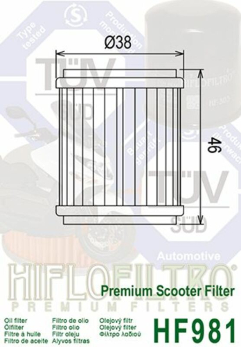 Filtre à huile HIFLOFILTRO - HF981