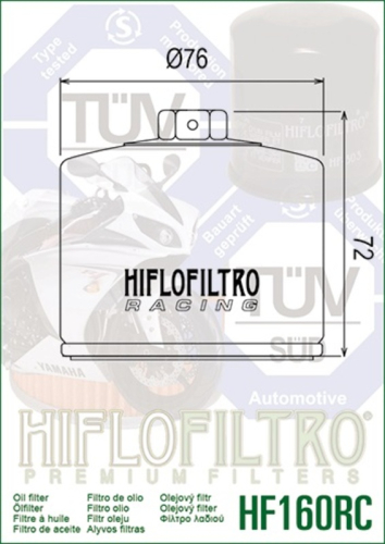 Filtre à huile HIFLOFILTRO Racing - HF160RC