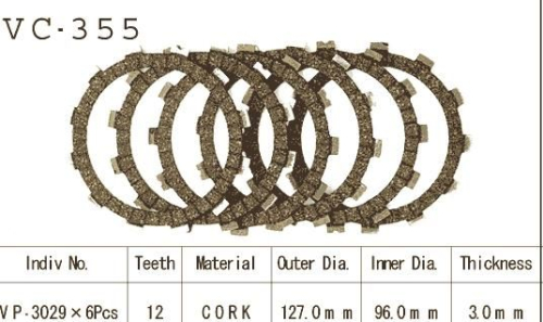 Kit Disques d'Embrayage Garnis Rm 125 1986/1987