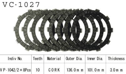 Kit Disques d'Embrayage Garnis Vfr800 Fi 2000/2002