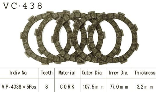 Kit Disques d'Embrayage Garnis Cross Kx80 C/E 1981/1984