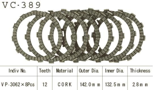 Kit Disques d'Embrayage Garnis Cross Rm 125 1992/2003