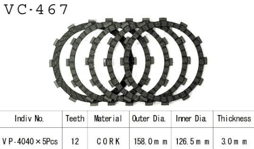 Kit Disques d'Embrayage Garnis El250 Eliminator