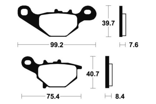 Plaquettes de frein TECNIUM MX/Quad métal fritté - MO202