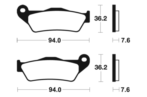 Plaquettes de frein TECNIUM Racing MX/Quad métal fritté - MOR171