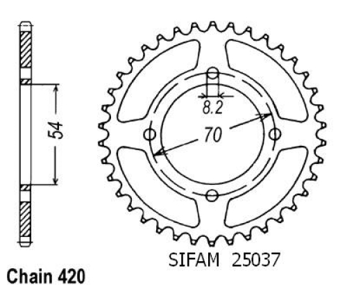 Couronne C 70 1975-1980 - 420 - 40 Dents - Similaire JTR257