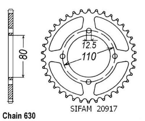 Couronne Cb 750 Four 1978 - 630 - 41 Dents - Similaire JTR333