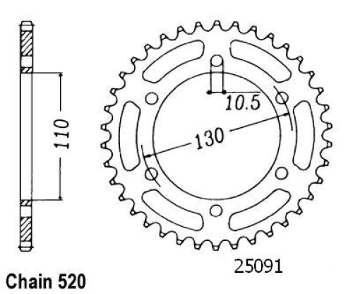 Couronne Gpz 500 Ex/S 1994-2000 - 520 - 41 Dents - Similaire JTR486