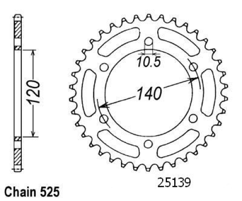 Couronne Gsx-r 600 1997-2001 - 525 - 46 Dents - Similaire JTR498