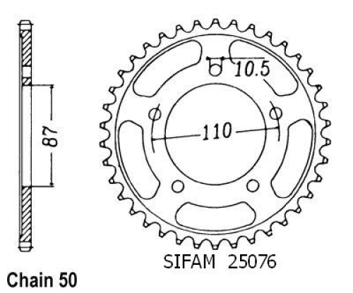 Couronne Rf 600 R 1993-1994 - 530 - 43 Dents - Similaire JTR829