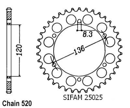 Couronne Srx 600 1986-1994 - 520 - 37 Dents - Similaire JTR846