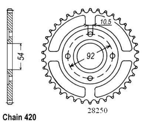 Couronne Tzr50 / 50power 2004 - 420 - 47 Dents - Similaire JTR1078