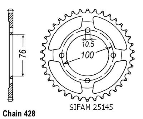 Couronne Vl 125 Intruder 2000-2001 - 428 - 56 Dents - Similaire JTR1806