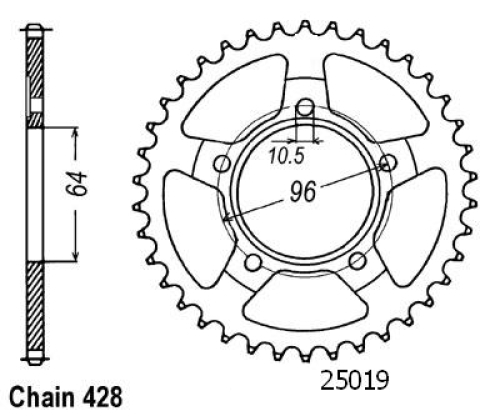 Couronne Xl 125 R Prolink 1982 - 428 - 53 Dents - Similaire JTR242