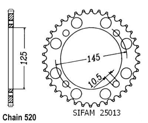 Couronne Xt 600 1985-1986 Xtz 600 Tenere 1985-1989 - 520 - 41 Dents - Similaire JTR857