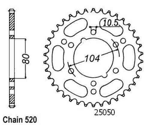 Couronne Zx-6 R 636 2005 - 520 - 40 Dents - Similaire JTR1478