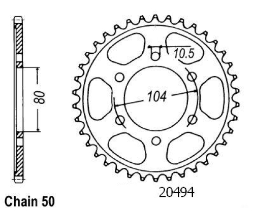 Couronne Zxr 750 R 1991-1993 - 530 - 42 Dents - Similaire JTR488