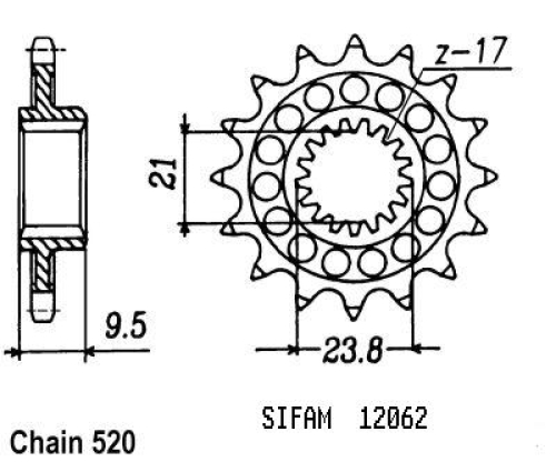 Pignon Honda - 250 Cr 1988-2004 - 520 - 15 Dents - Similaire JTF284