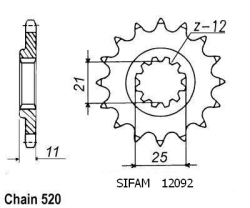 Pignon Husqvarna 610 Te 1991-1998 - 510 Te 1990-1991 - 520 - 16 Dents - Similaire JTF824