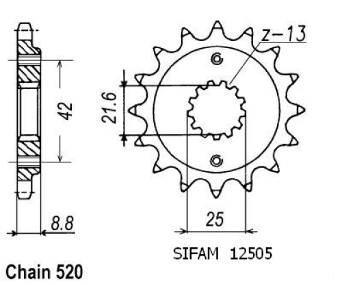 Pignon Racing - 520 - 17 Dents - Similaire JTF1516