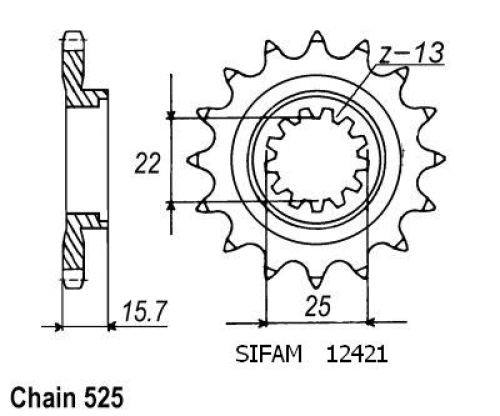 Pignon Zx-6r Ninja 1998-2001 - 525 - 14 Dents - Similaire JTF1535