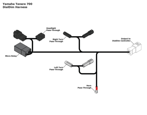 Adaptateur câble DENALI DialDim Plug & Play - Yamaha Tenere 700