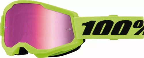 Masque Junior 100% Strata 2 Jaune Fluo - Ecran Miroir Rose