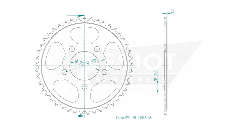 Couronne Acier BMW - 525 - 45 Dents - Made in Germany