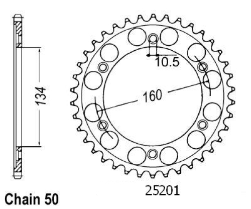 Couronne Acier Honda - 530 - 40 Dents - Similaire JTR1306 - Made in Germany