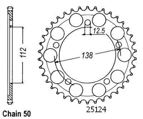 Couronne Acier Honda - 530 - 43 Dents - Similaire JTR302 - Made in Germany