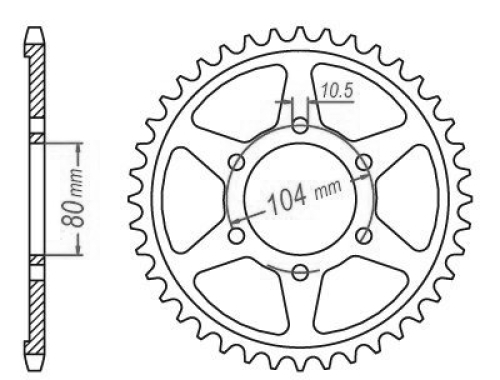 Couronne Acier Kawasaki - 530 - 41 Dents - Similaire JTR488 - Made in Germany