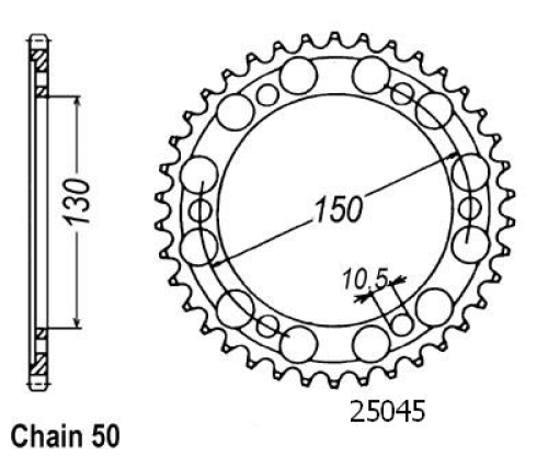 Couronne Acier Yamaha - 530 - 43 Dents - Similaire JTR859 - Made in Germany