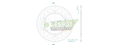 Couronne Fantic 125 - 58 dents